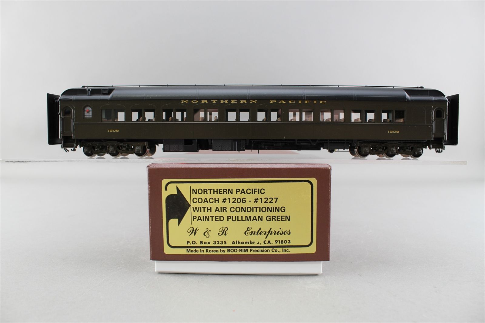 HO Brass Model - W&R NP Northern Pacific Coach w/ AC Pullman Green ...