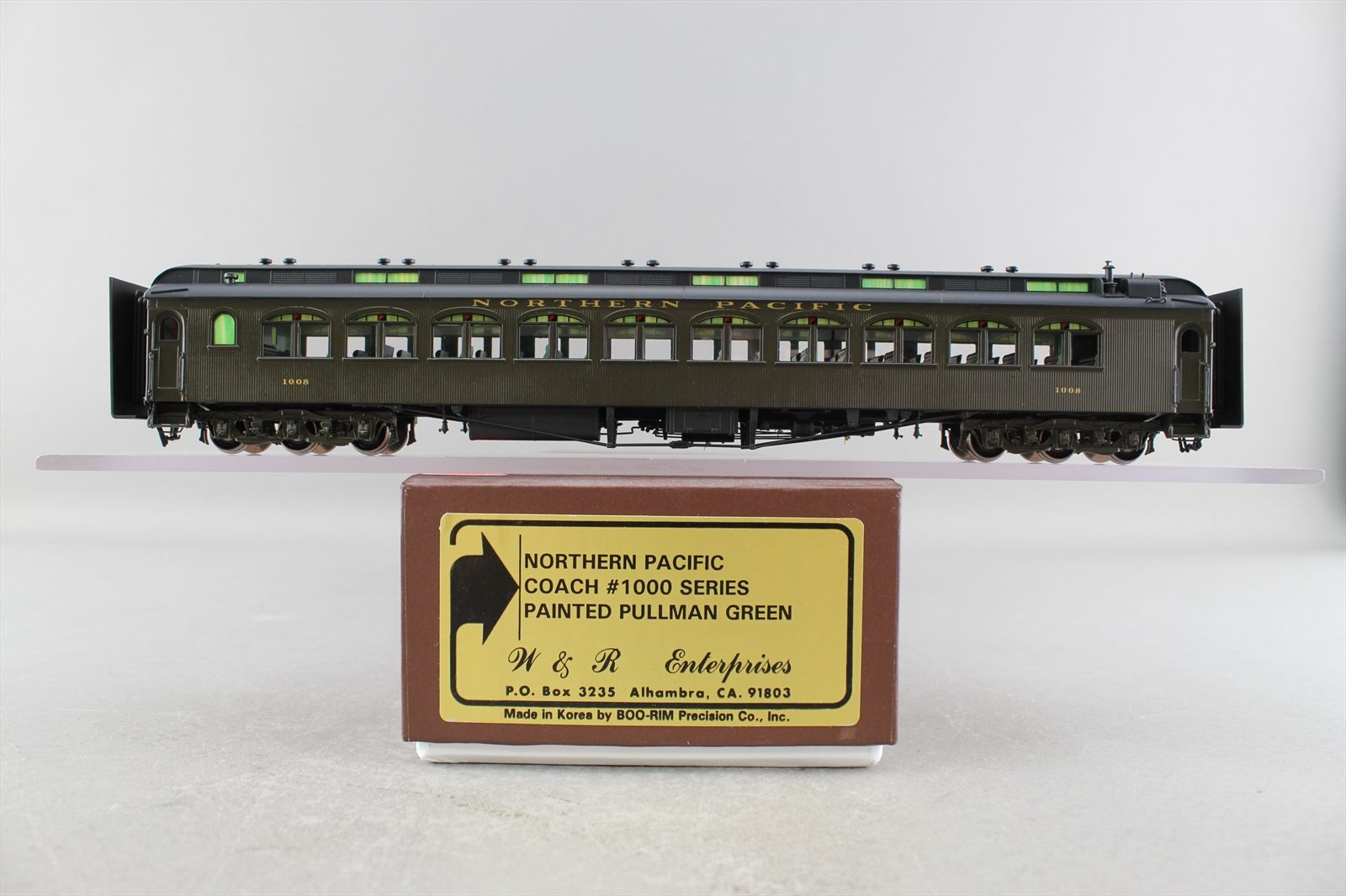 HO Brass Model - W&R NP Northern Pacific Coach Pullman Green #1008 - F ...