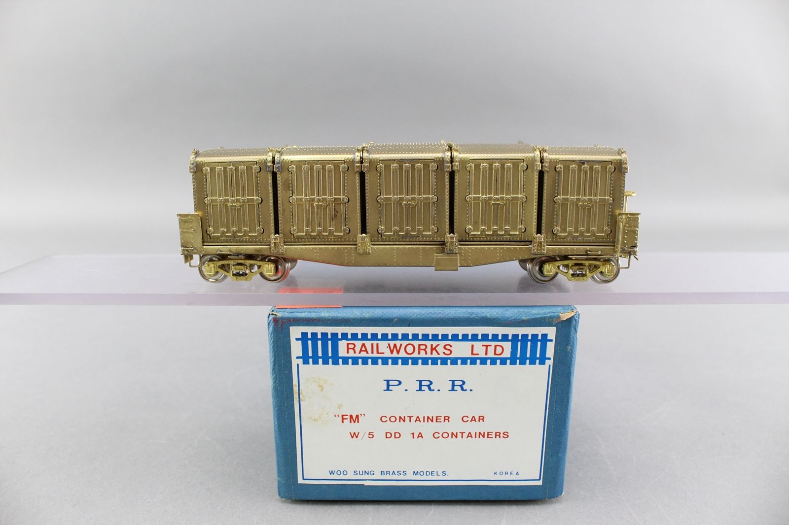 HO Brass Model - Railworks PRR Pennsylvania FM Container Car w/ 5 DD1A ...