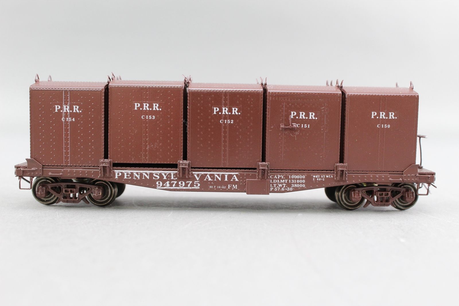 HO Brass Model - Railworks R365P PRR Pennsylvania FM Container Car w/5 ...
