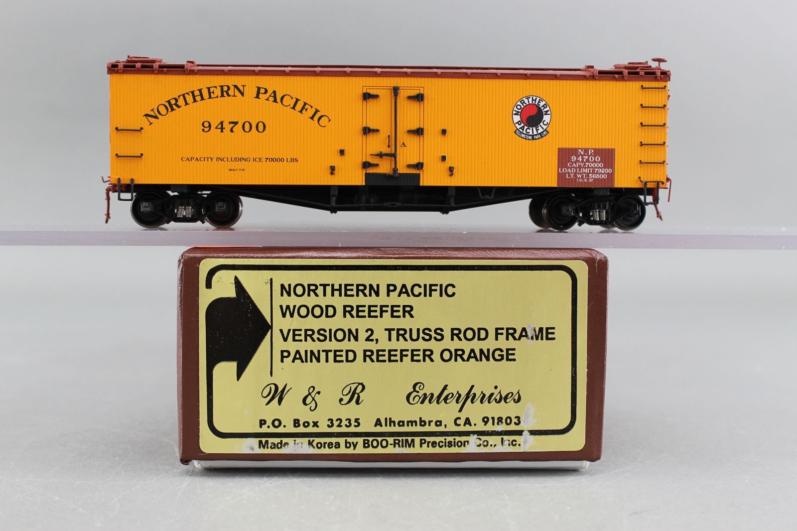 HO Brass Model - W&R Version 2 NP Northern Pacific Reefer Orange Truss ...