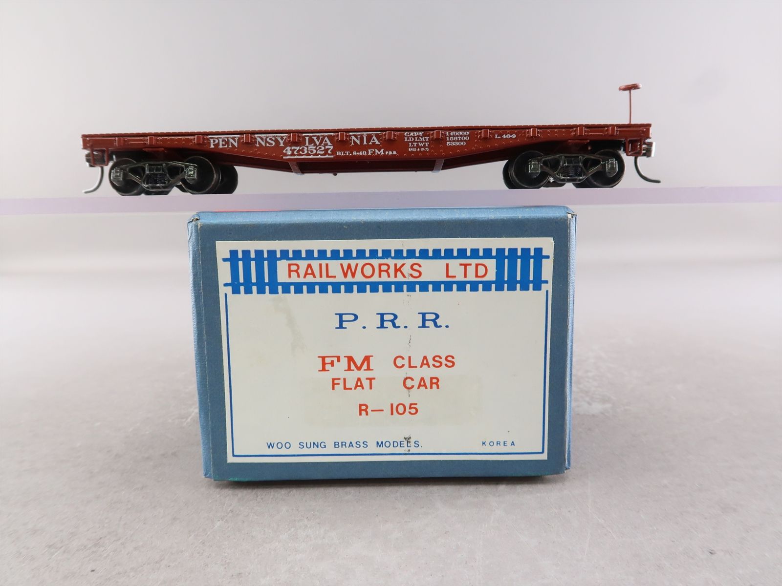 HO Brass Model - Railworks R-105 PRR Pennsylvania FM Class Flat Flatcar ...