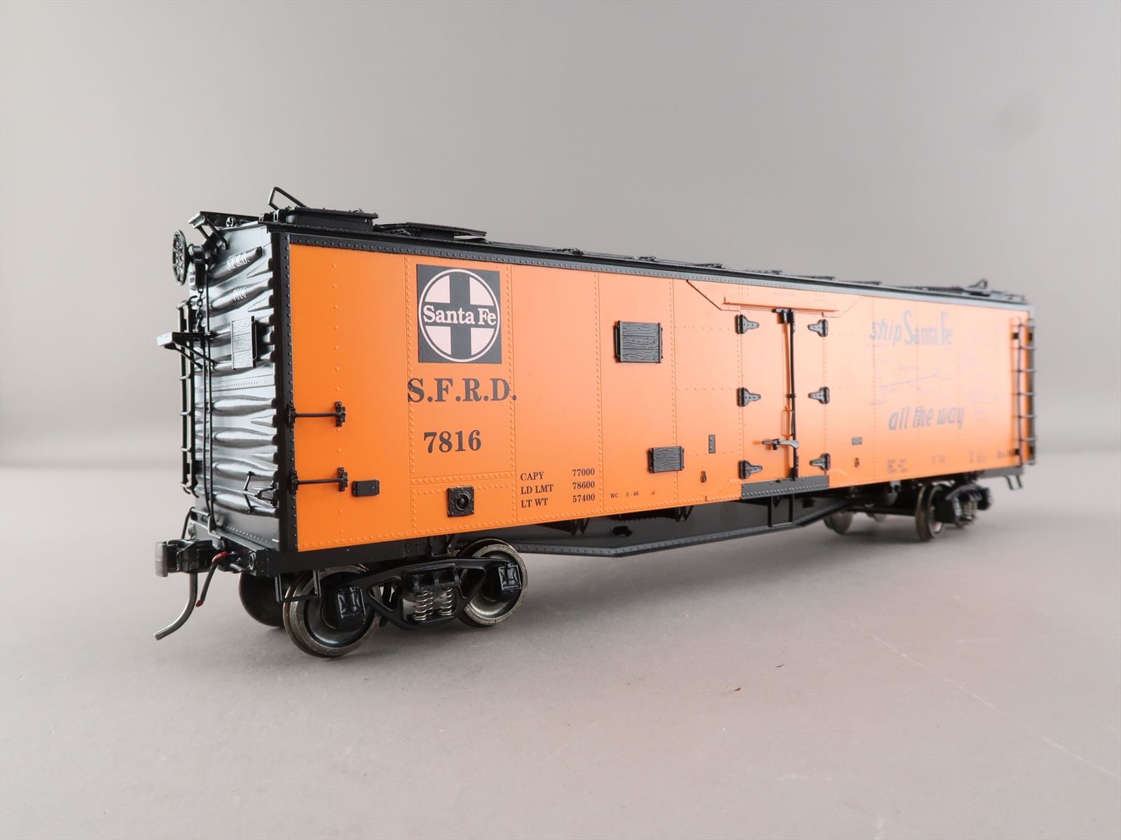 O Brass Model - PRB Pecos River 4334B AT&SF Rr-36 Santa Fe Steel Reefer ...