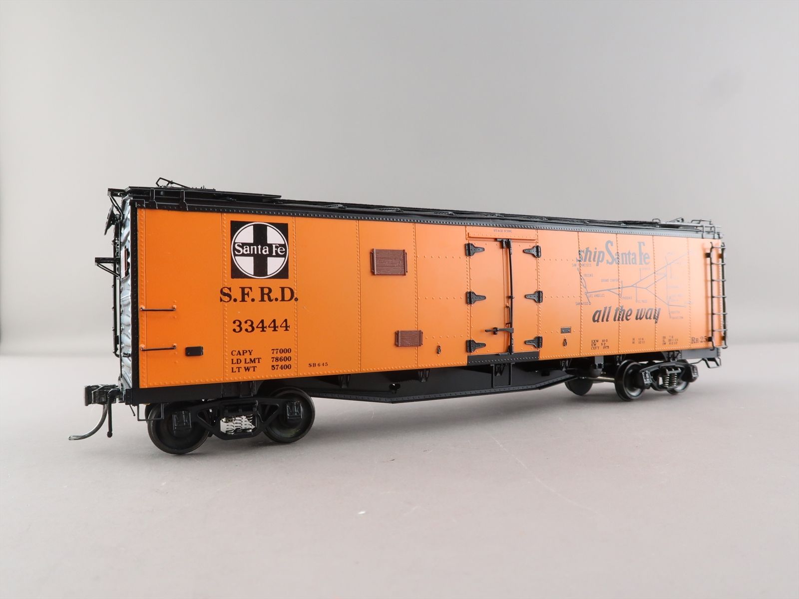 O Brass Model - PRB Pecos River 4322B AT&SF Rr-25 Santa Fe Steel Reefer ...