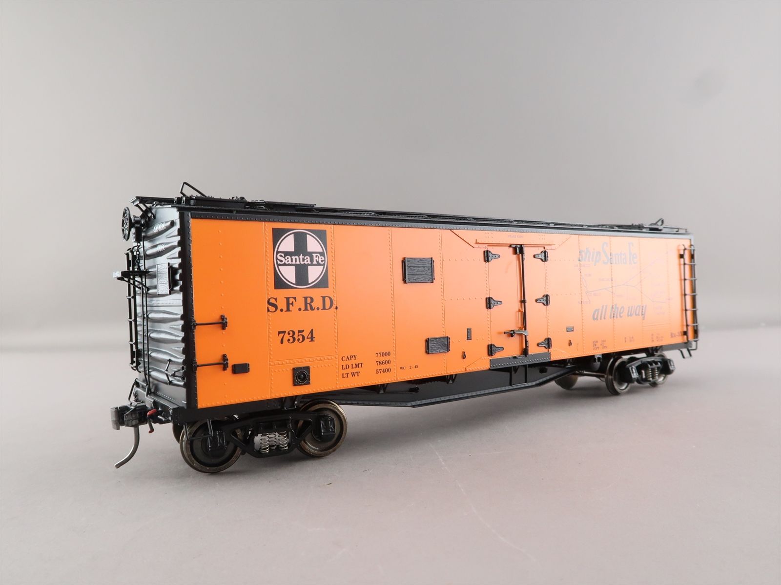 O Brass Model - PRB Pecos River 4333B AT&SF Rr-35 Santa Fe Steel Reefer ...