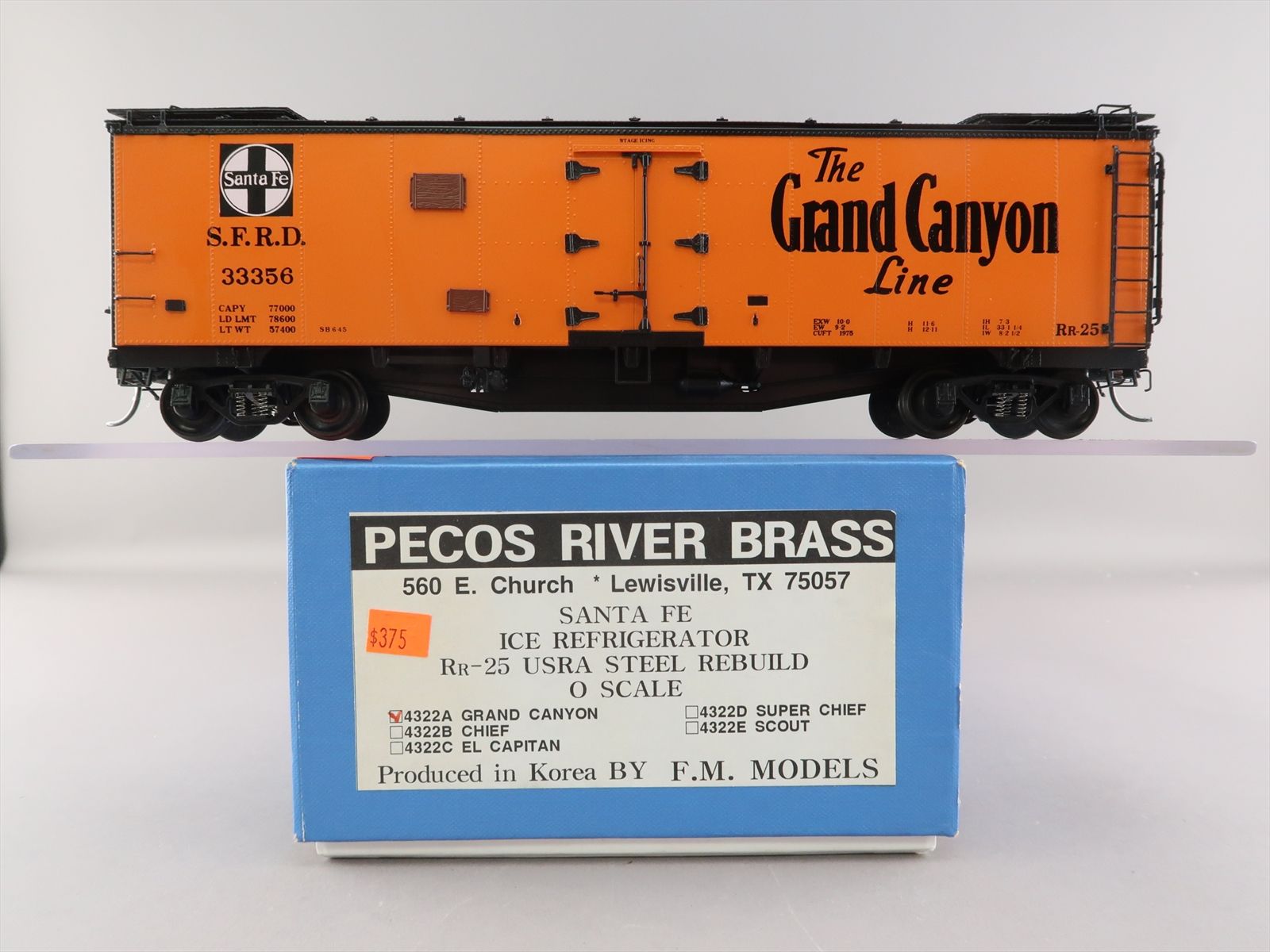 O Brass Model - PRB Pecos River 4322A AT&SF Rr-25 Santa Fe Steel Reefer ...