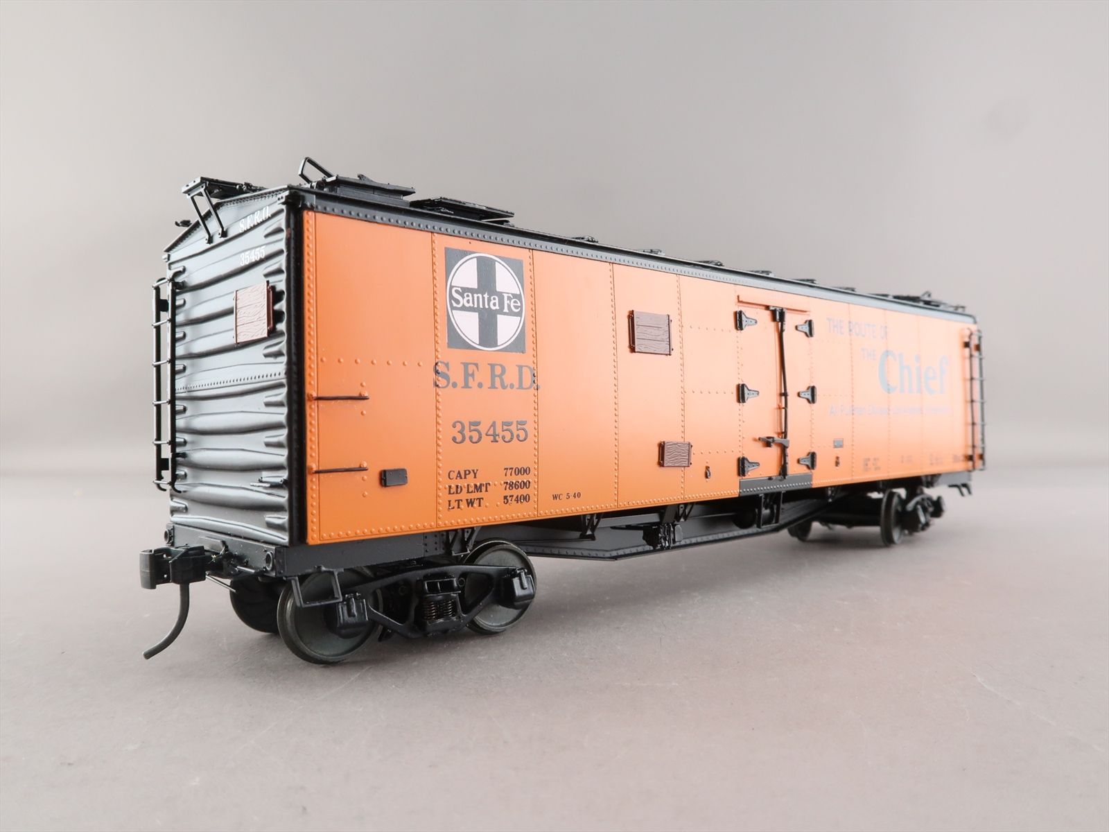 O Brass Model - PRB Pecos River 4323A AT&SF Rr-28 Santa Fe Steel Reefer ...