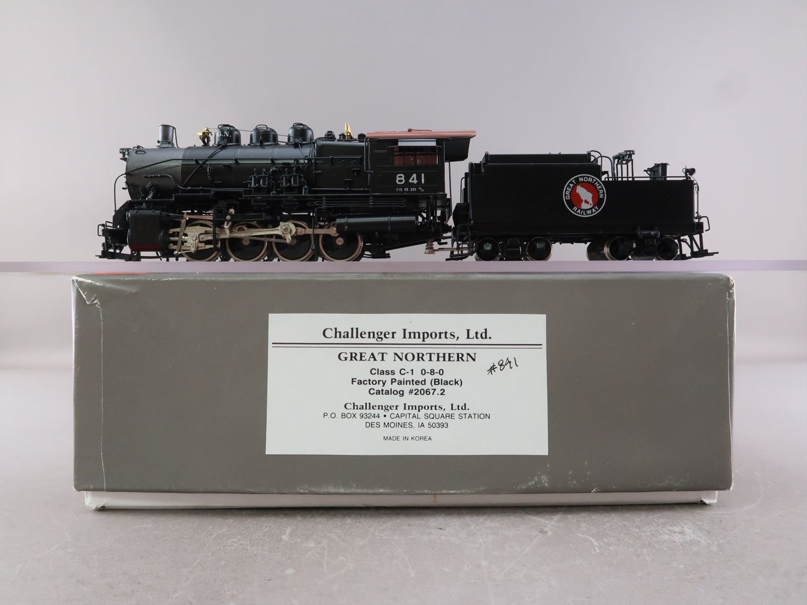 HO Brass Model - CIL 2067.2 GN Great Northern 0-8-0 Black #841 - F/P ...