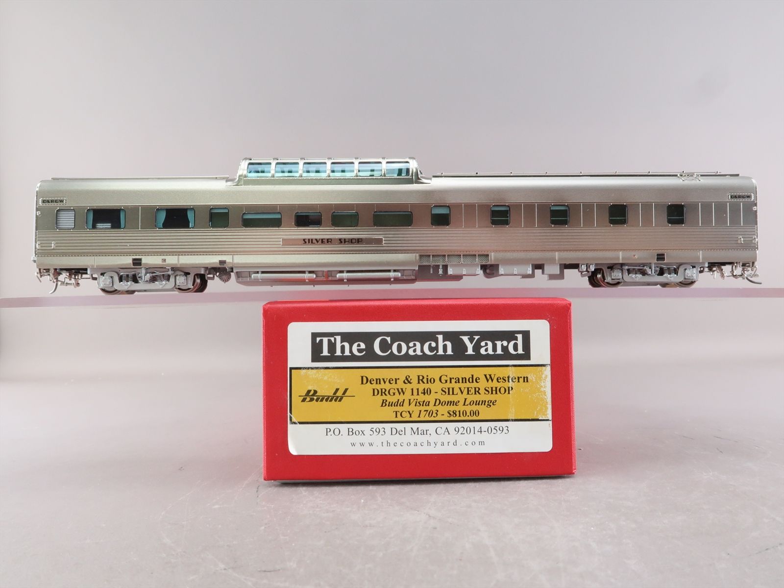 HO Brass Model - TCY 1703 D&RGW Rio Grande Silver Shop Vista Dome ...