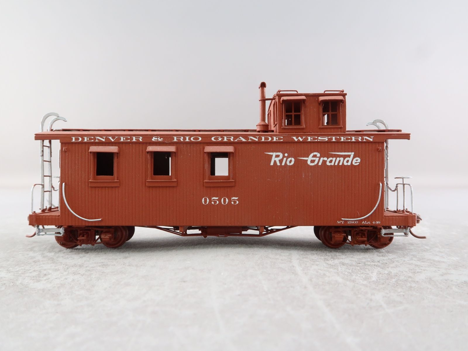 Sn3 Brass Model - PBL D&RGW Rio Grande Long Caboose Peaked Roof Single ...