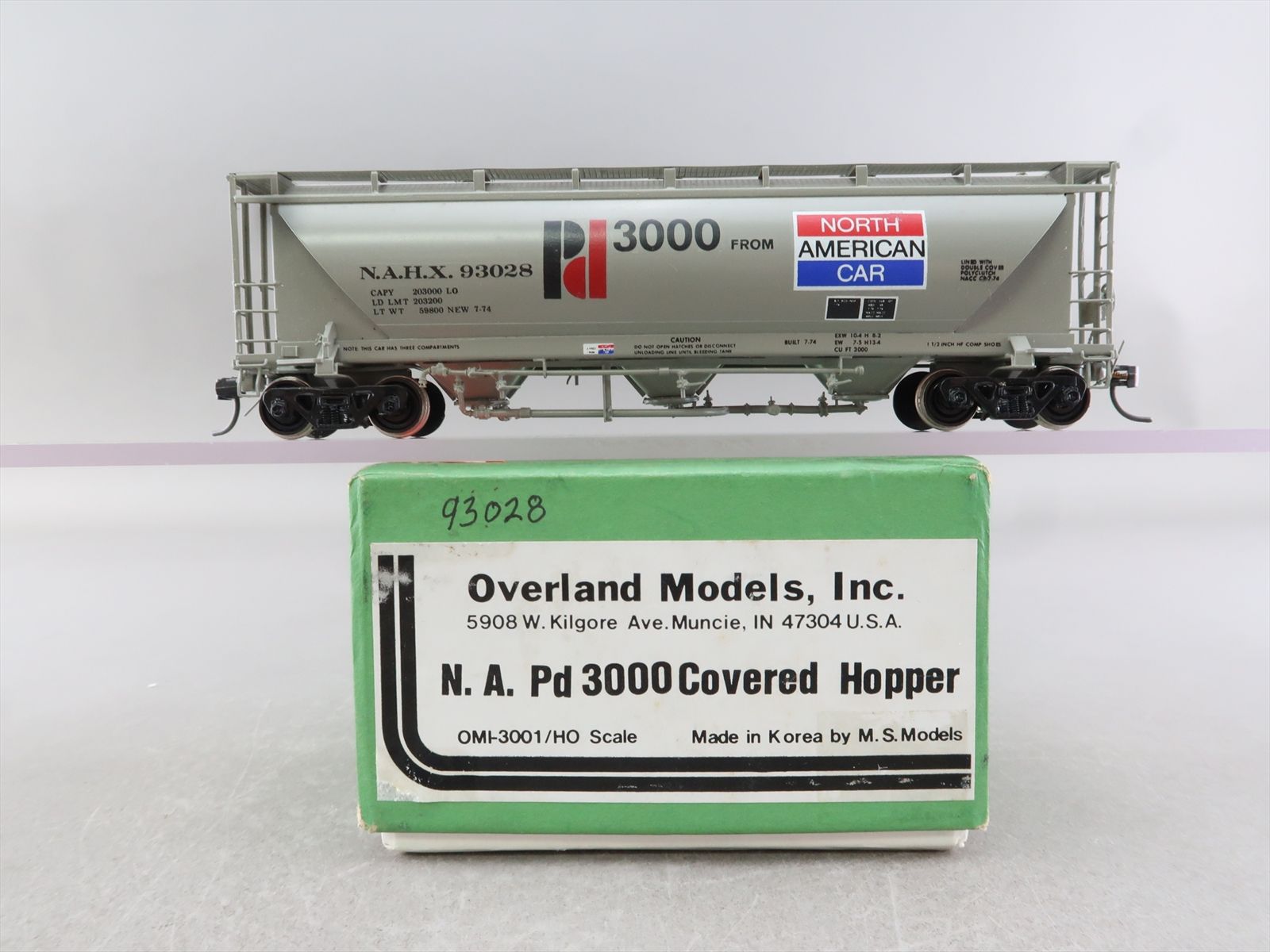 HO Brass Model - OMI 3001 NAHX Pd 3000 Covered Hopper #93028 - Custom ...