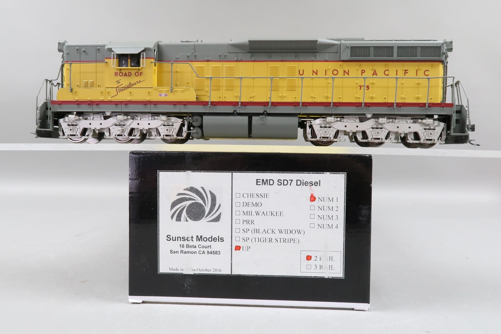 O Scale Hybrid Model - Sunset UP Union Pacific SD7 #775 - F/P + DCC ...