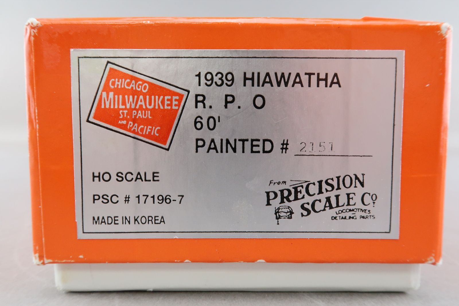 HO Brass Model - PSC 17196-7 Milwaukee 1939 Hiawatha 60' RPO #2151 - F ...