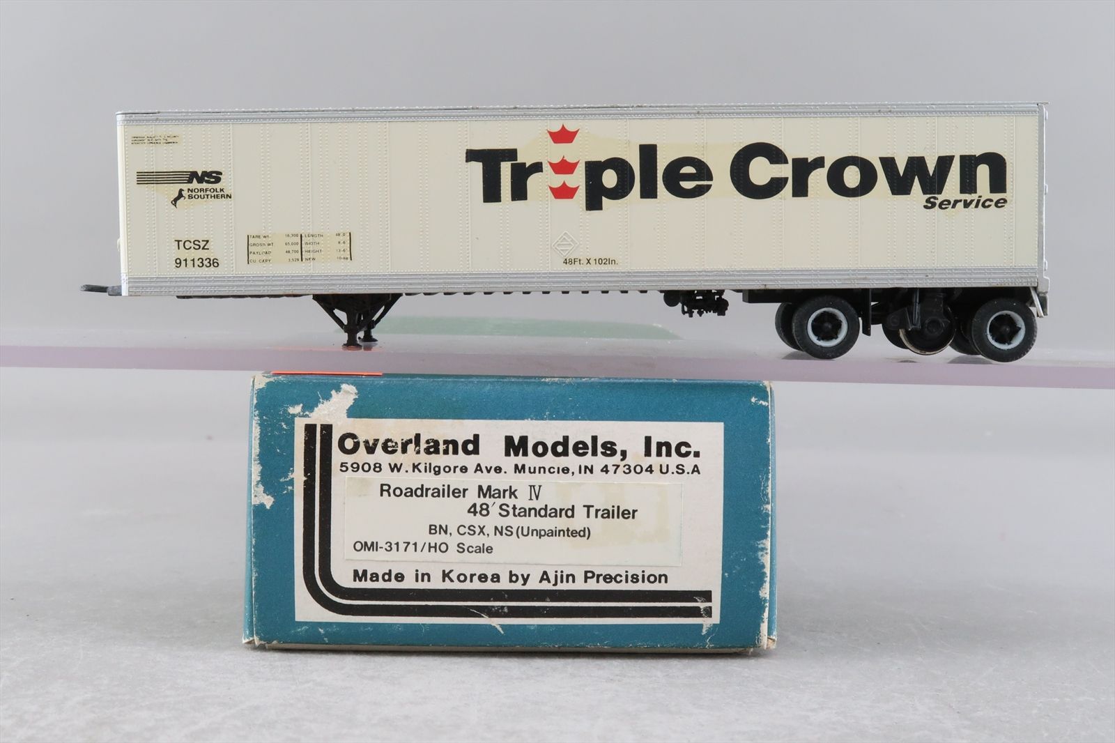 HO Brass Model - OMI 3171 TCSZ NS Norfolk Southern 48' Standard Trailer ...