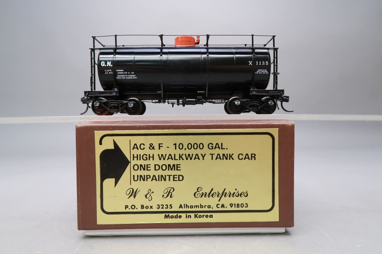 HO Brass Model - W&R GN Great Northern AC&F 10,000 Gallon High Walkway ...