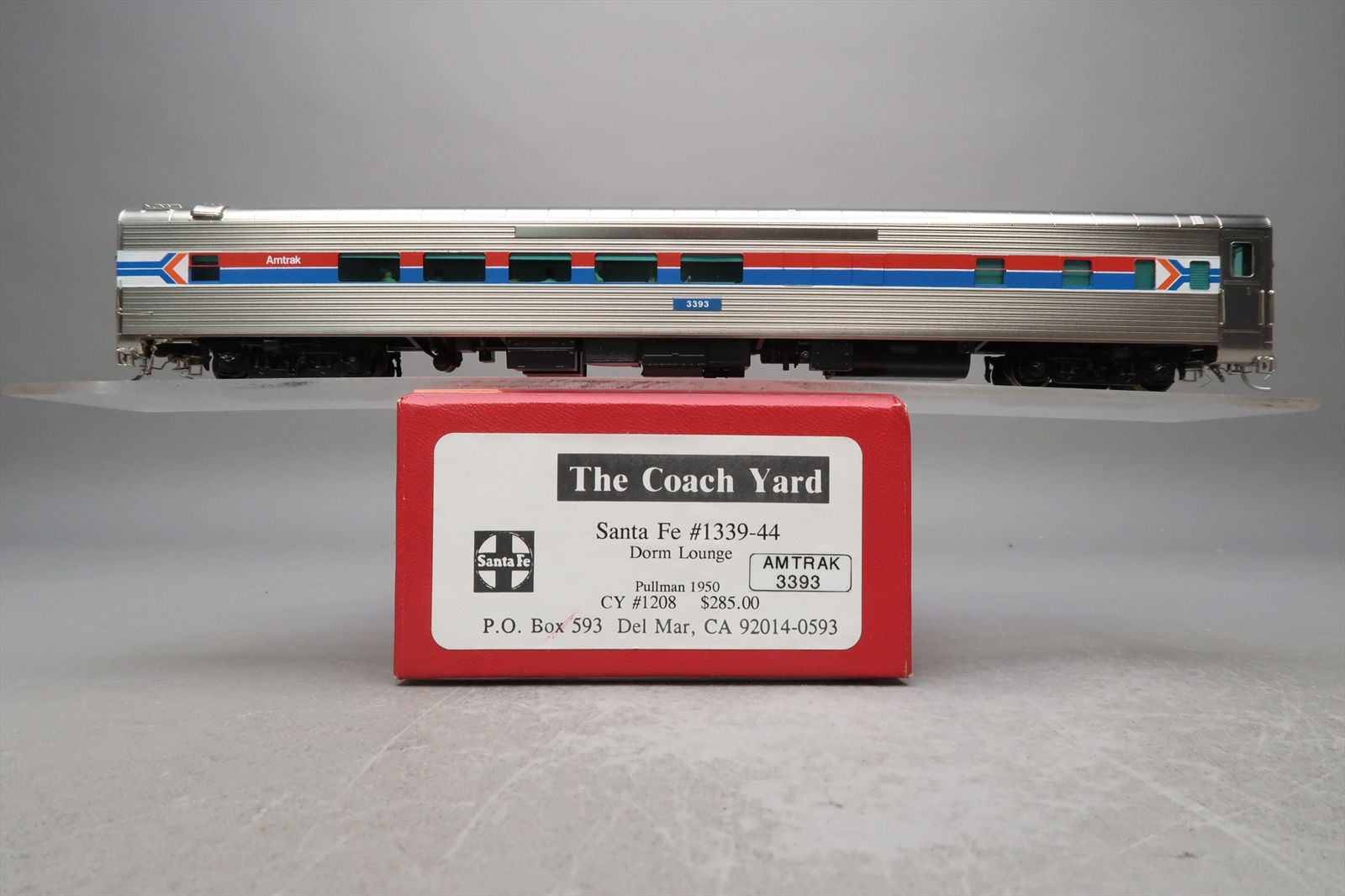 HO Brass Model - TCY 1208 AT&SF as Amtrak Dorm Dormitory Lounge #3393 ...