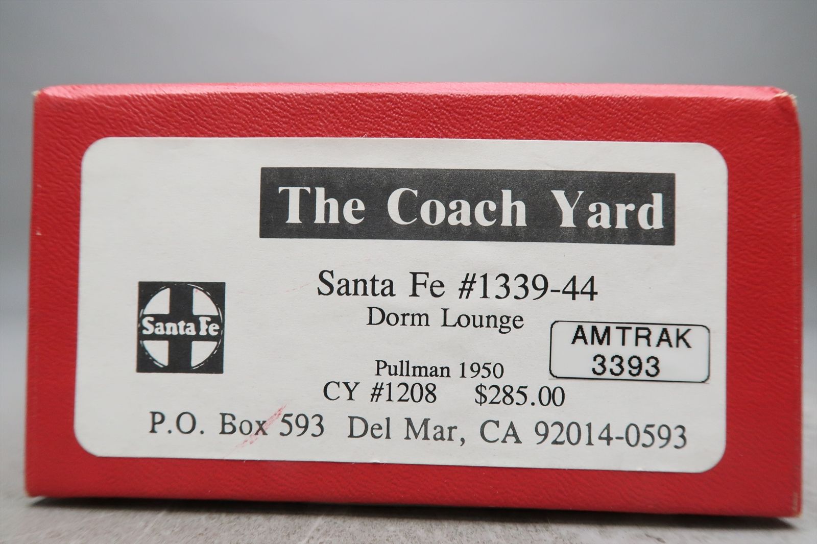 HO Brass Model - TCY 1208 AT&SF as Amtrak Dorm Dormitory Lounge #3393 ...