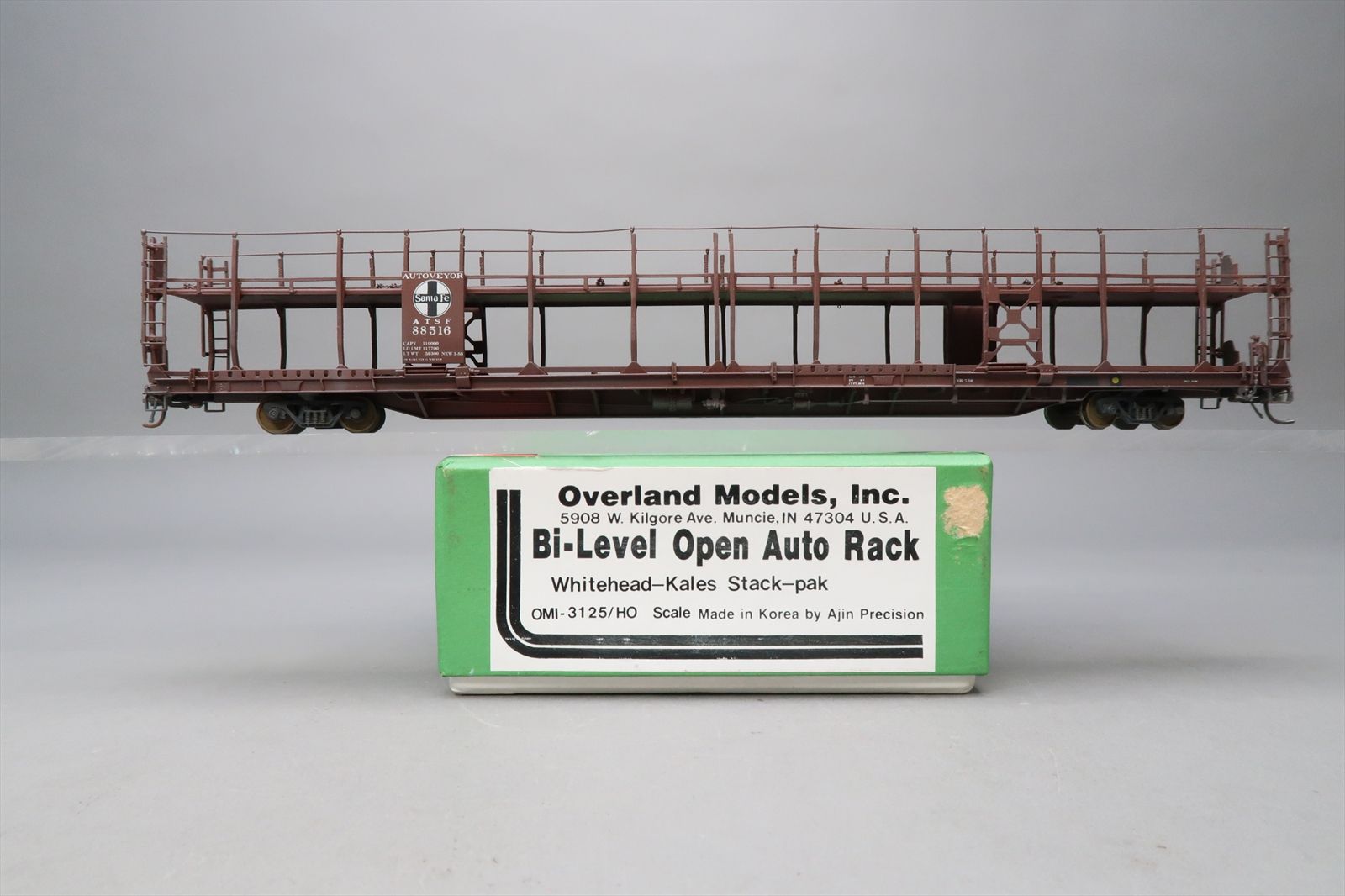 HO Brass Model - OMI 3125 AT&SF Santa Fe Bi-Level Open Auto Rack ...