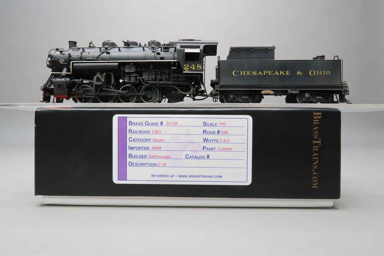 HO Brass Model - W&R C&O Chesapeake & Ohio 0-8-0 #248 - F/P + Weathered ...