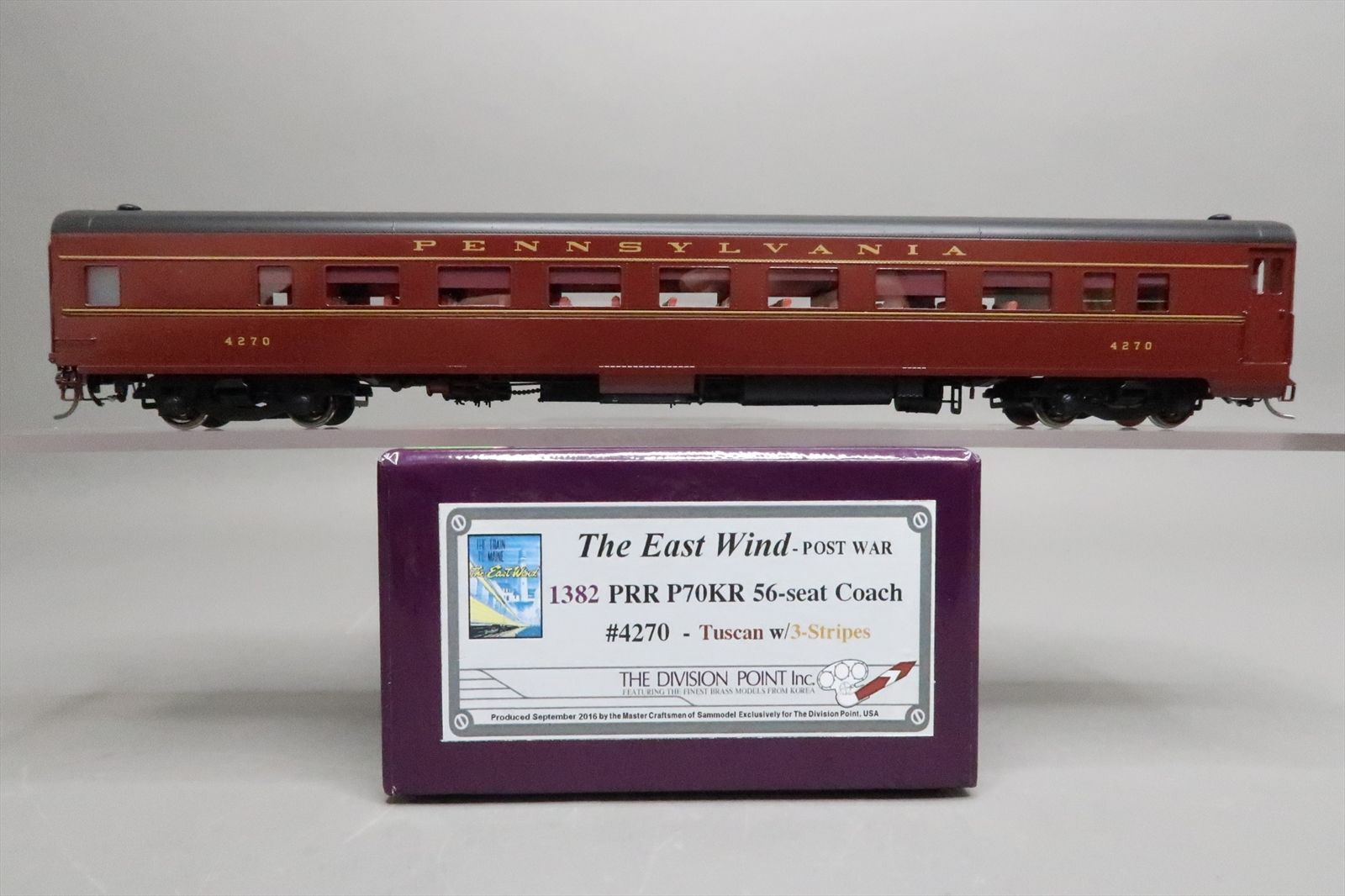 HO Brass Model - DP 1382 PRR Pennsylvania P70KR 56-Seat Coach East Wind ...
