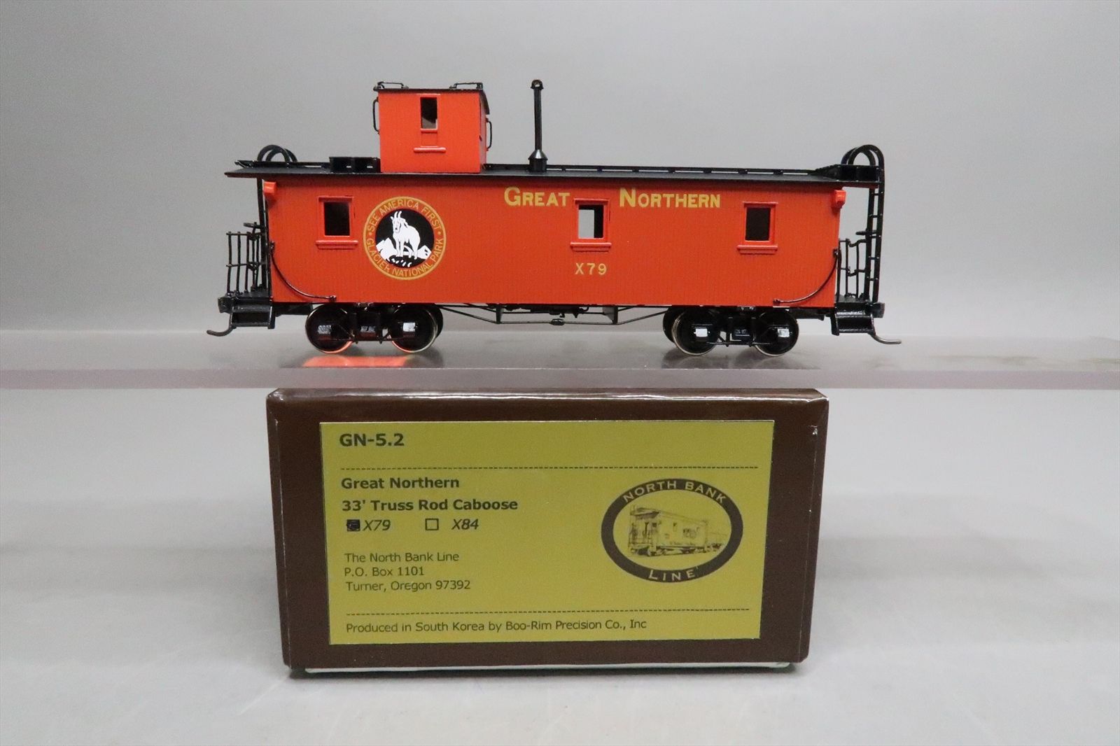 HO Brass Model - NBL GN-5.2 GN Great Northern 33' Truss Rod Caboose # ...