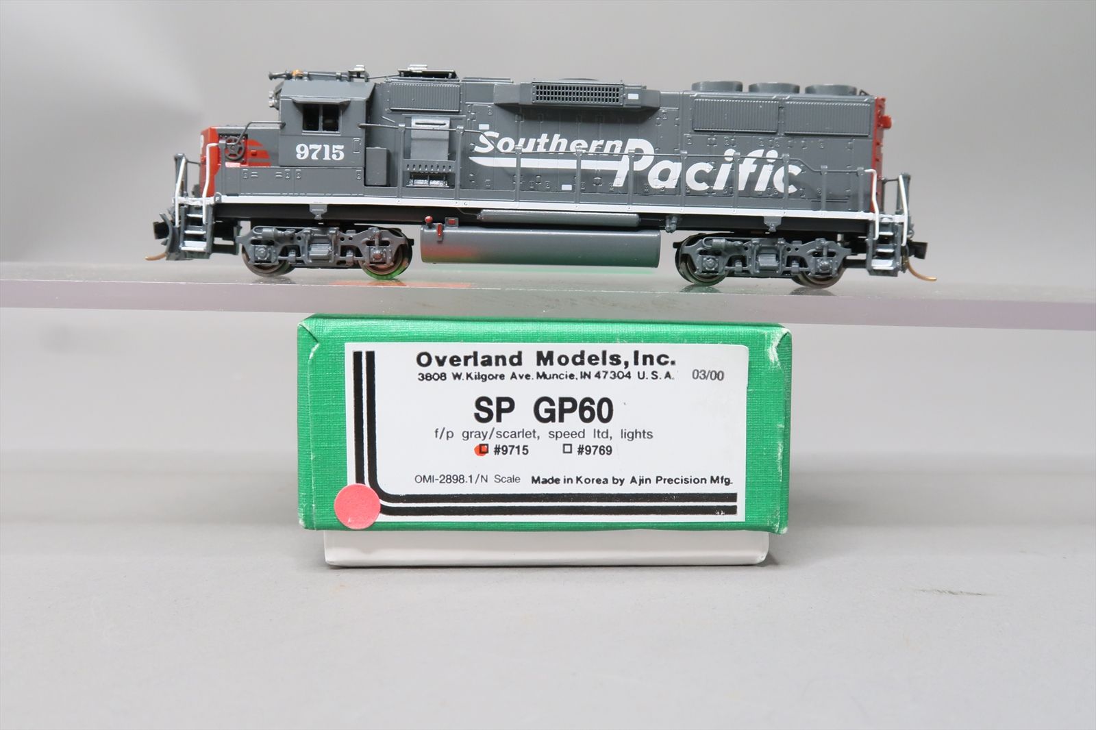 N Brass Model - OMI 2898.1 SP Southern Pacific GP60 Speed Lettering ...