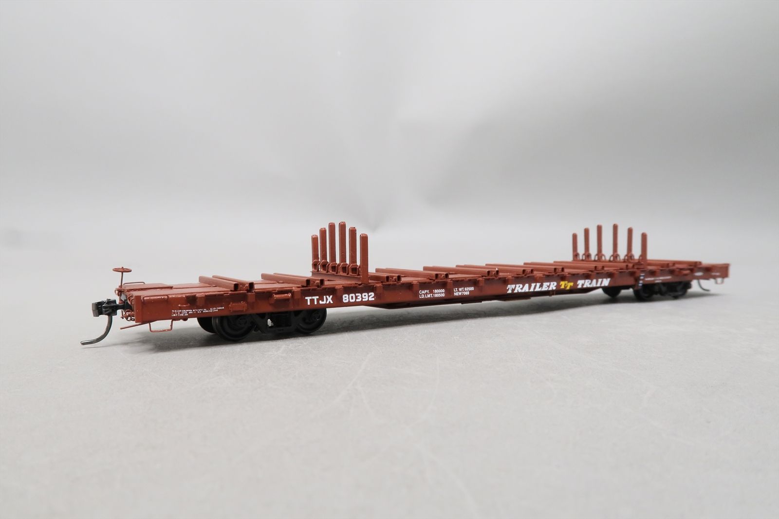 HO Brass Model - OMI 3376 TTJX Trailer Train 68' Finger Rack Flat ...