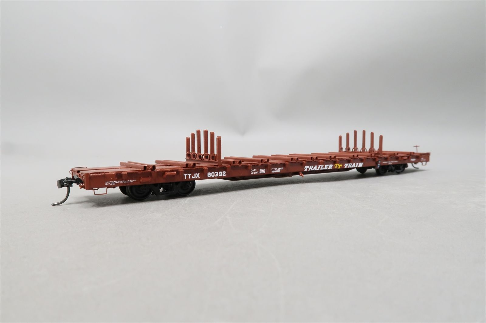 HO Brass Model - OMI 3376 TTJX Trailer Train 68' Finger Rack Flat ...