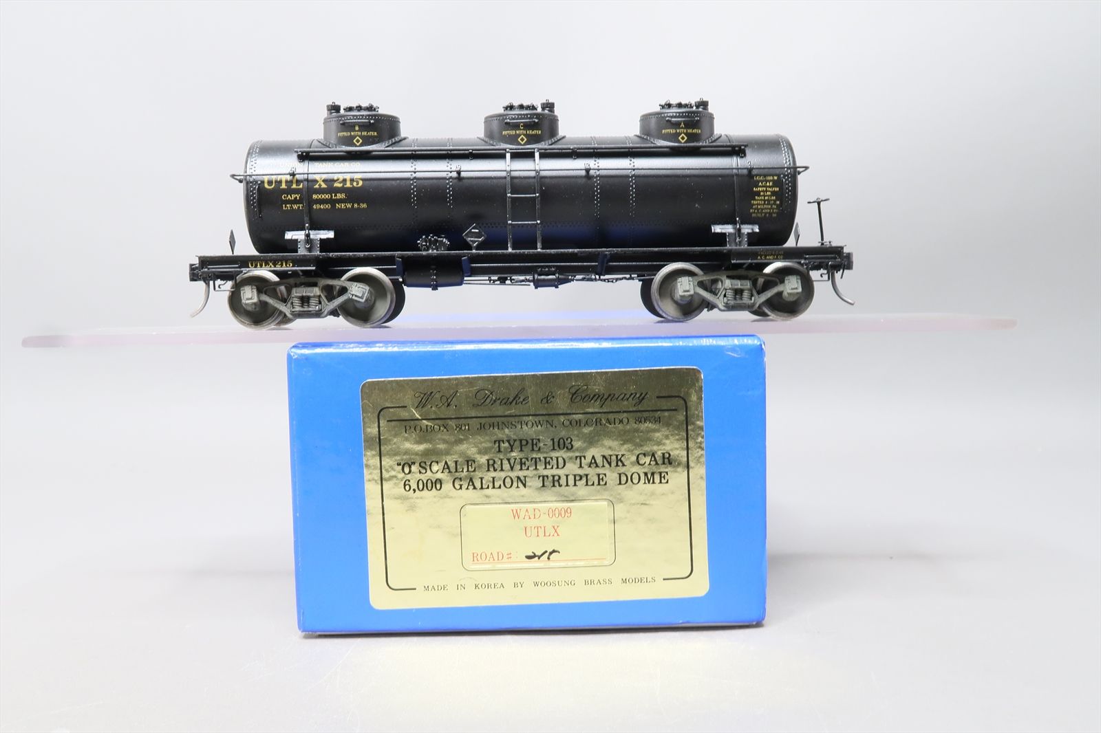 O Brass Model - WAD Drake UTLX Type 103 6,000 Gallon 3-Dome Triple Dome ...