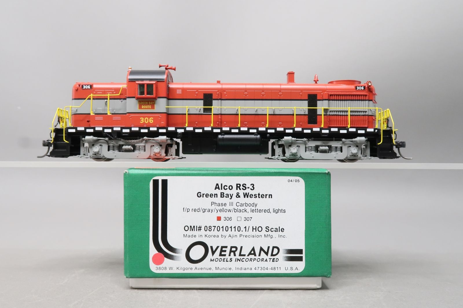HO Brass Model - OMI 087010110.1 GBW Green Bay & Western RS-3 Phase III ...