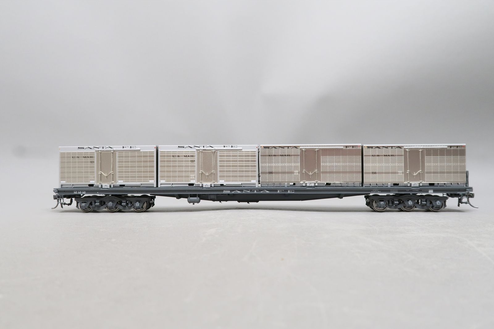 HO Brass Model - TCY 0477.1 AT&SF Santa Fe Mail Container Flat w ...