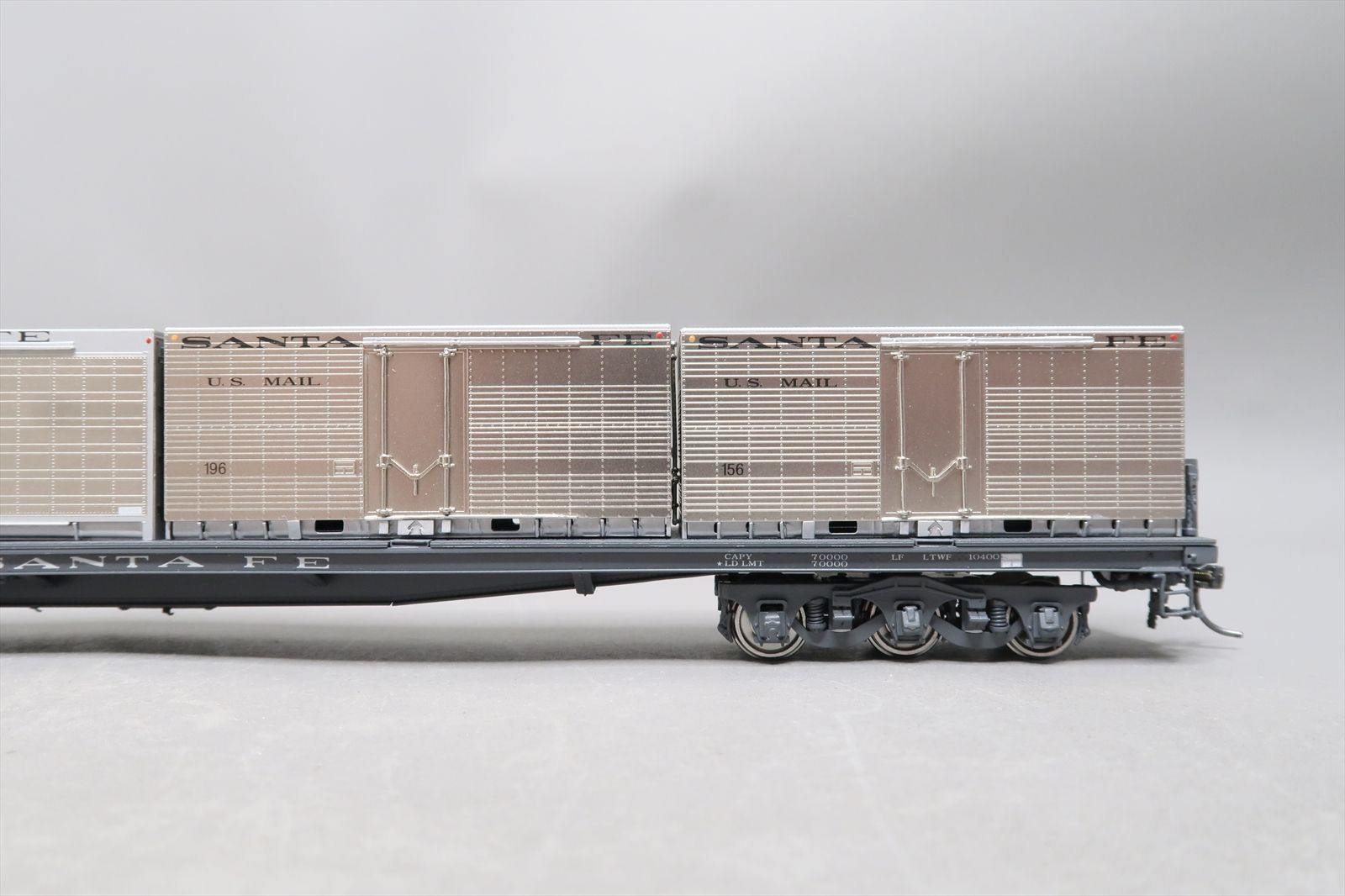 HO Brass Model - TCY 0477.1 AT&SF Santa Fe Mail Container Flat w ...