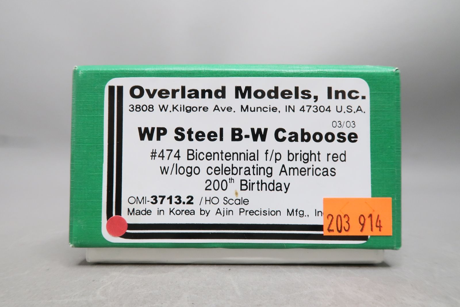 HO Brass Model - OMI 3713.2 WP Western Pacific B-W Caboose Bicentennial ...
