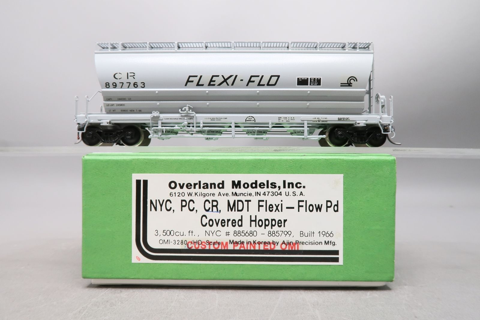 HO Brass Model - OMI 3280.2 CR Conrail Flexi-Flow Covered Hopper ...