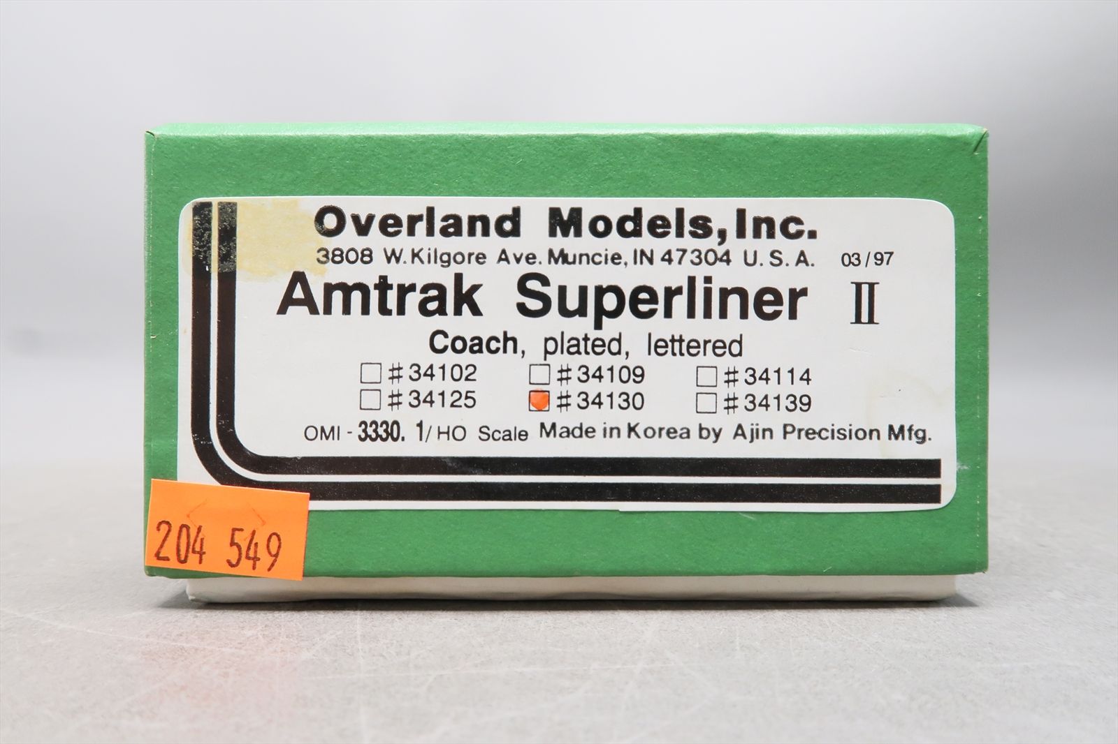 HO Brass Model - OMI 3330.1 Amtrak Superliner II Coach #34130 - F/P ...