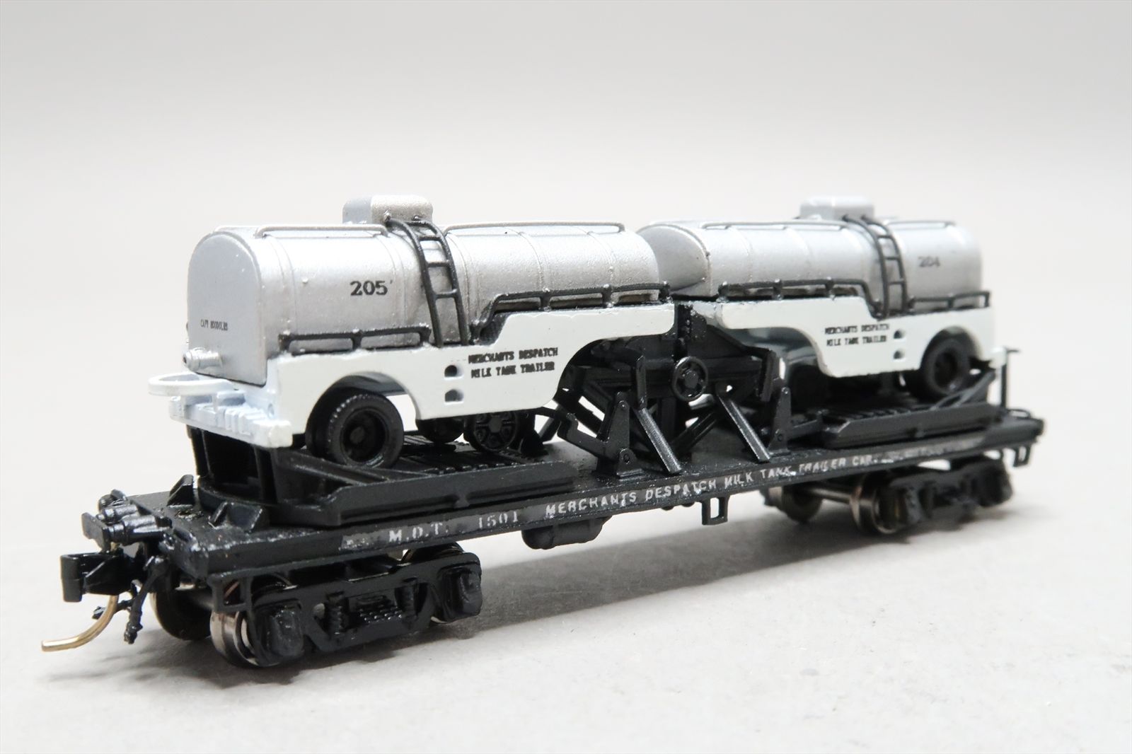 N Brass Model - OMI 2814.1 MDT Merchant's Despatch Flat Car with 2 Semi ...