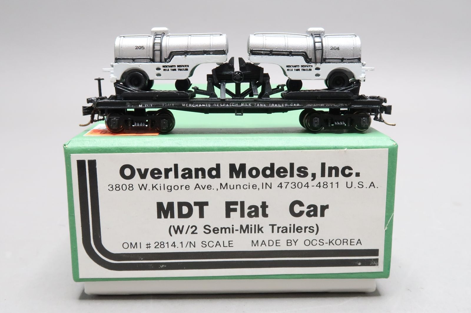 N Brass Model - OMI 2814.1 MDT Merchant's Despatch Flat Car with 2 Semi ...