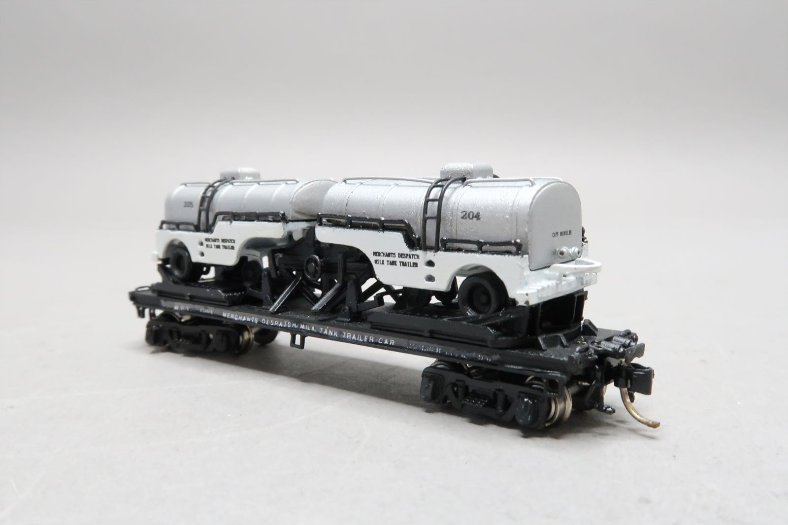 N Brass Model - OMI 2814.1 MDT Merchant's Despatch Flat Car with 2 Semi ...