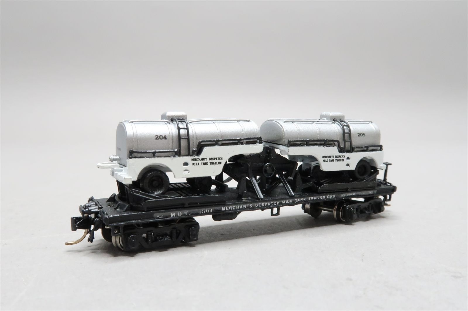 N Brass Model - OMI 2814.1 MDT Merchant's Despatch Flat Car with 2 Semi ...