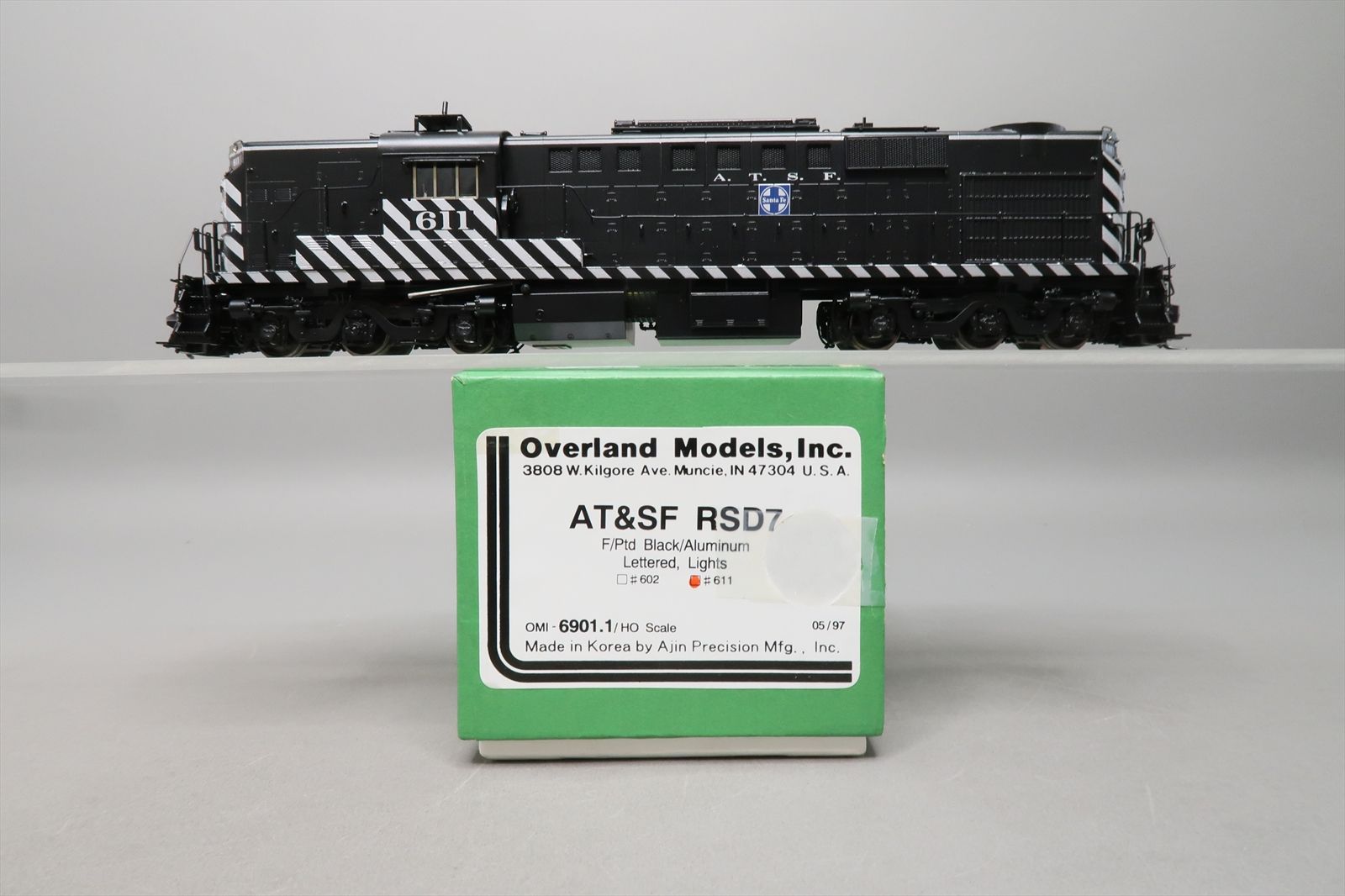 HO Brass Model - OMI 6901.1 AT&SF Santa Fe RSD7 Black / Aluminum #611 ...