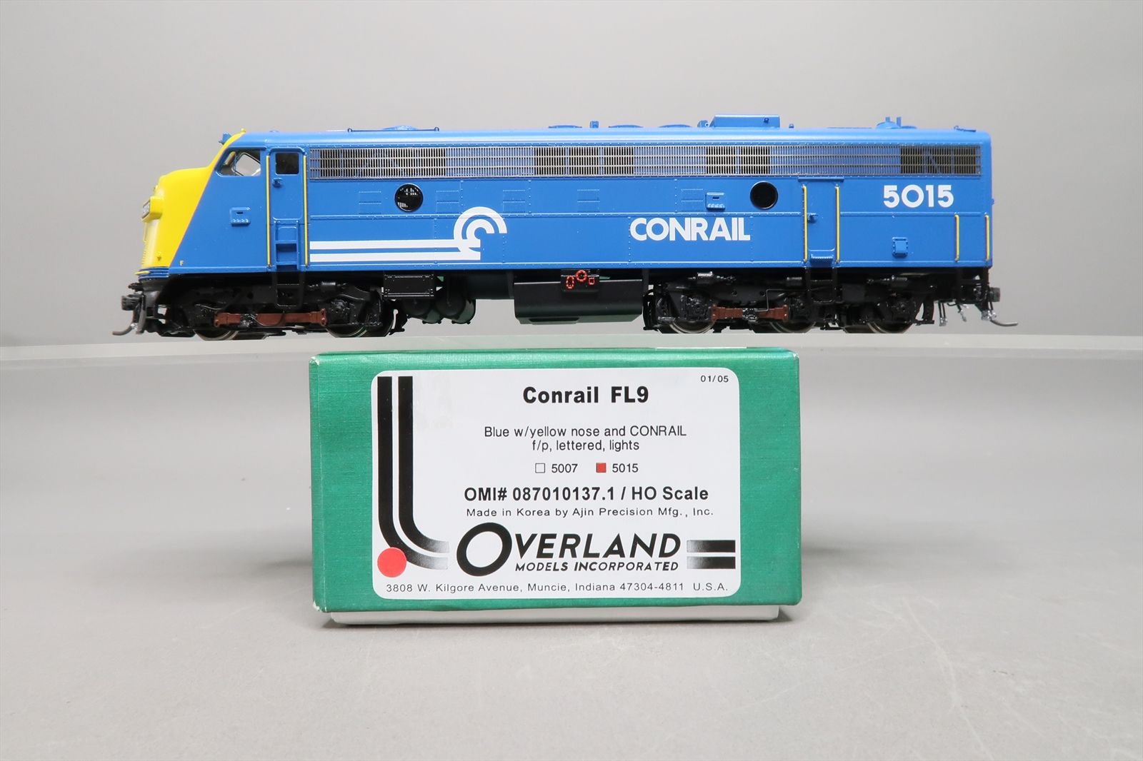 HO Brass Model - OMI 087010137.1 CR Conrail FL9 Blue w/ Yellow Nose ...