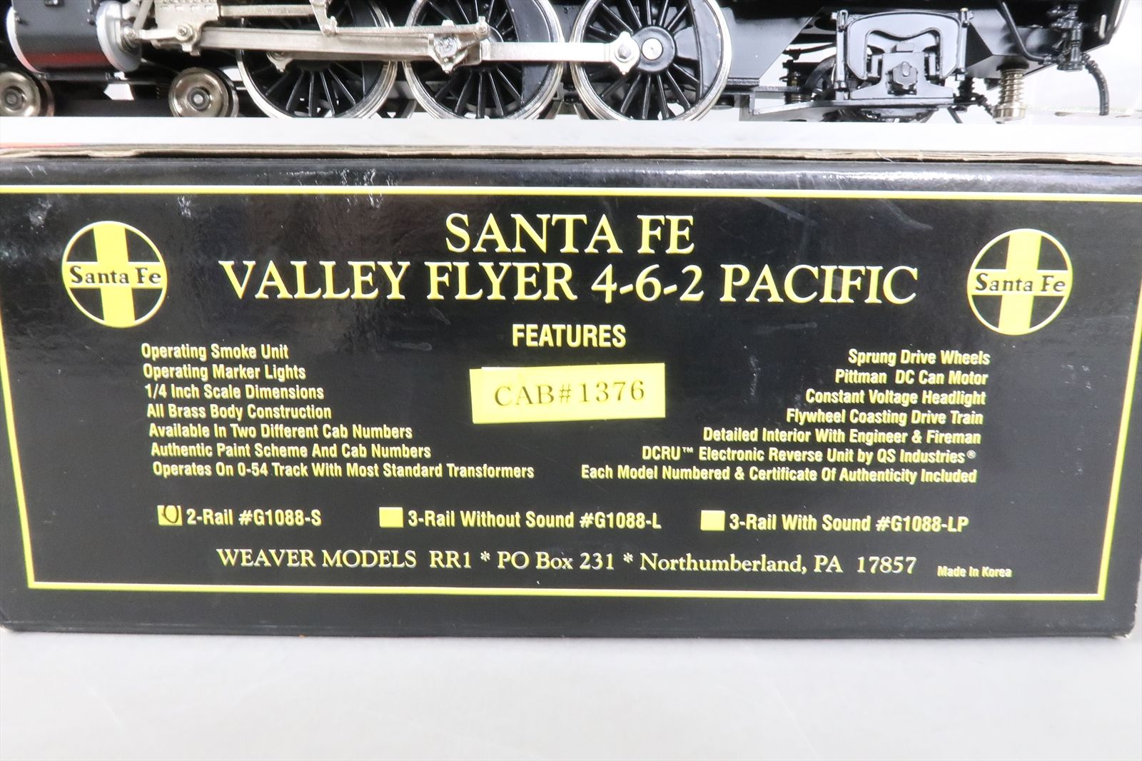 O Brass Model - Weaver G1088-S AT&SF Santa Fe Valley Flyer 4-6-2 #1376 ...