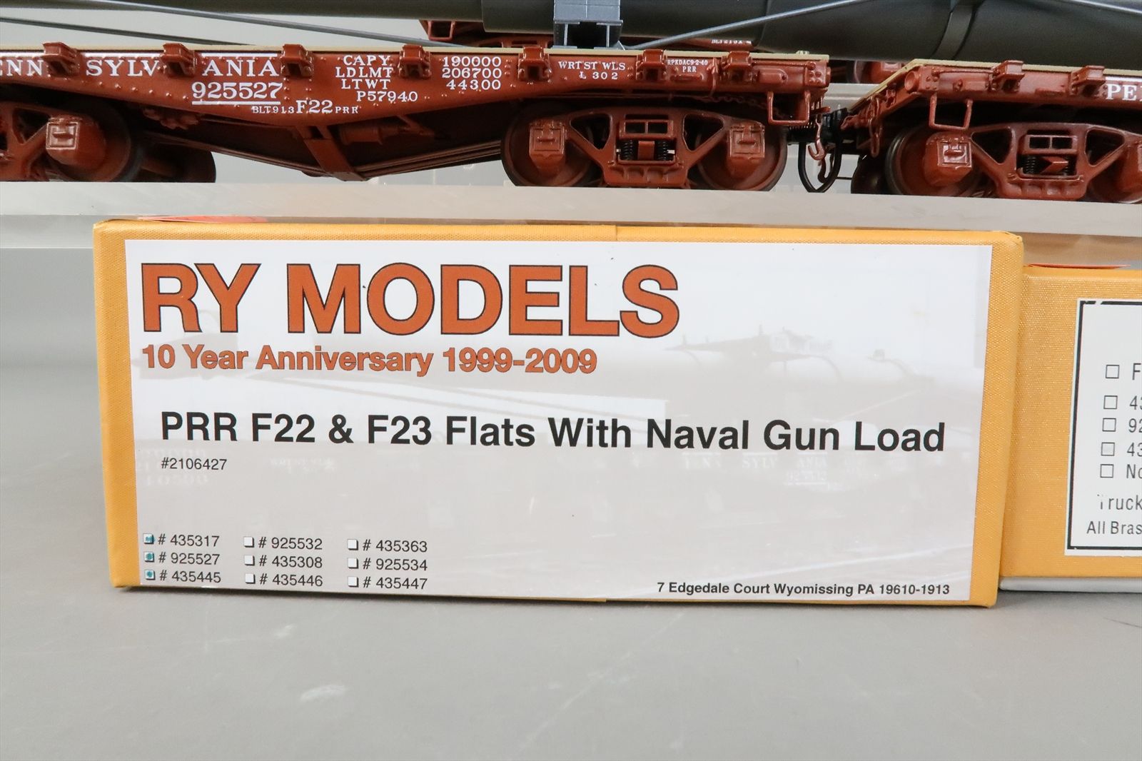 O Brass Model - RYM Yoder 2106427 PRR Pennsylvania 2 F22 Flatcars w ...