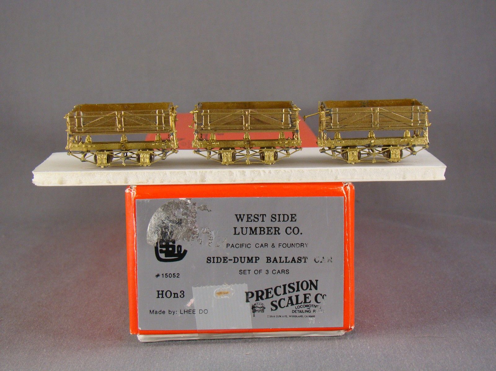 PRECISION SCALE SIDE DUMP BALLAST CAR完成品 HOn3 PSC WSLC Westside Lumber Company Dump Car Set