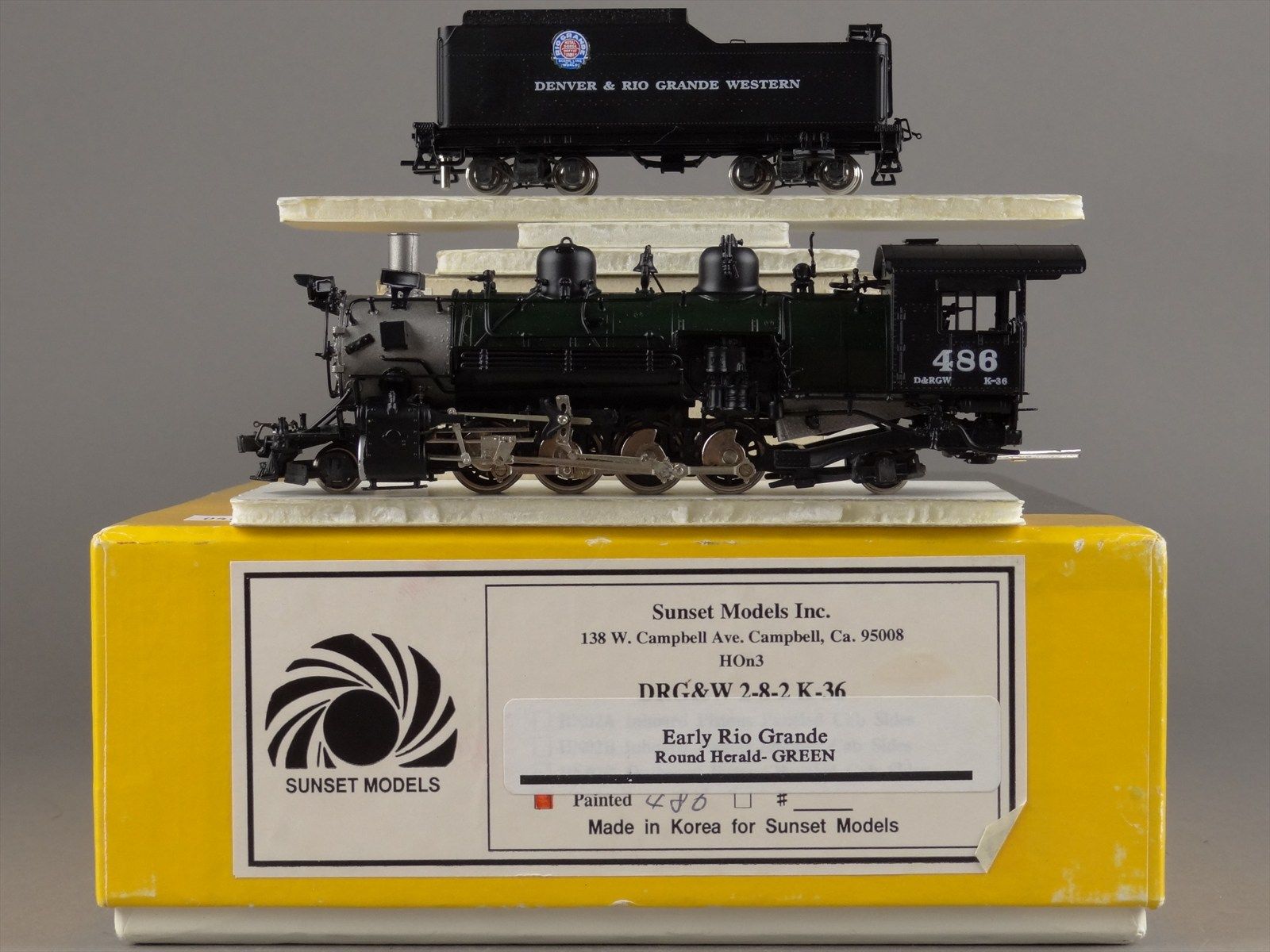 HOn3 Sunset Models D&RGW Rio Grande 2-8-2 K-36 #488