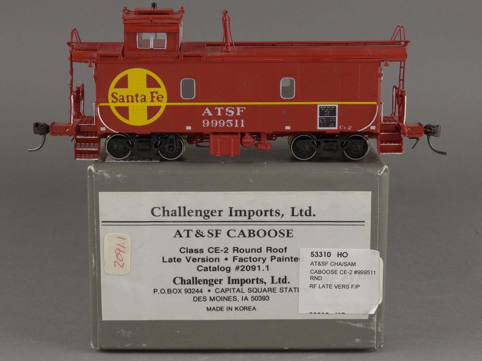 HO CIL Challenger 2091.1 ATSF Santa Fe CE-2 Caboose #999511