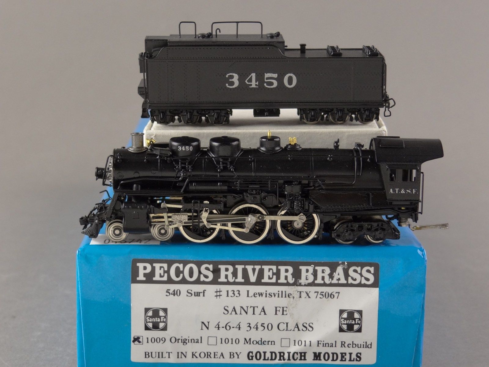 N Scale Brass Pecos River AT&SF Santa Fe 4-6-4 #3450