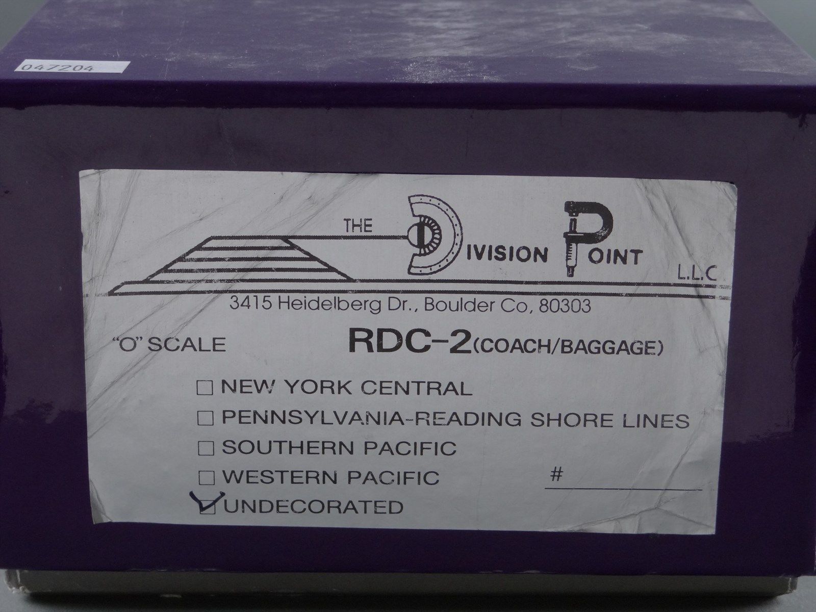 O Scale Brass DP Division Point RDC-2 Coach Baggage - Undecorated