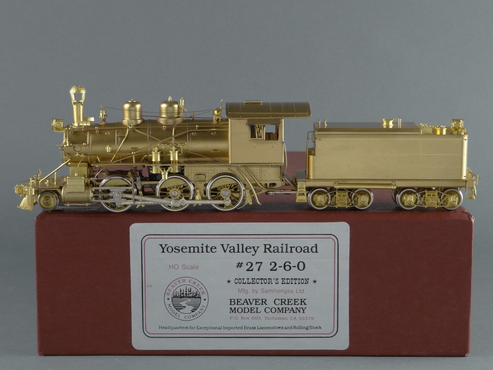 HO Brass Model Train - Beaver Creek - Yosemite Valley 2-6-0 #27