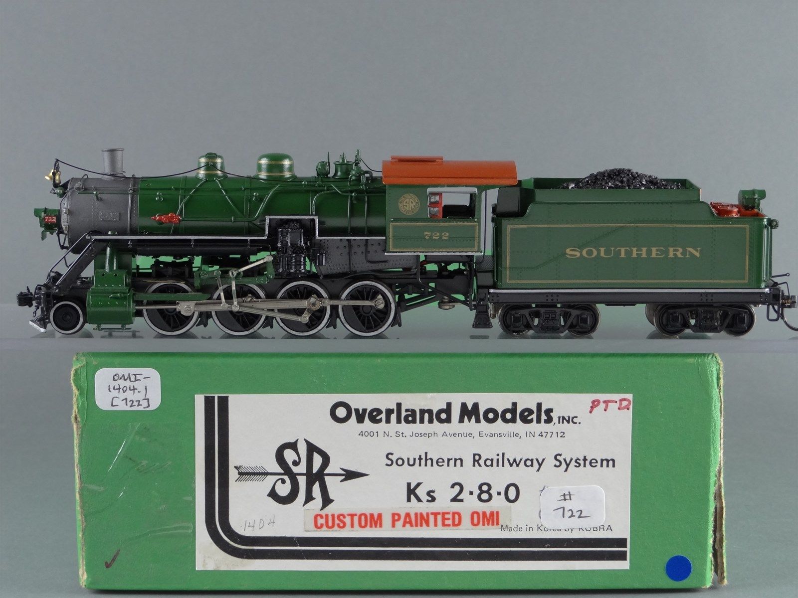 HO Brass Model Train - OMI Overland Southern Railway 2-8-0 Ks #722